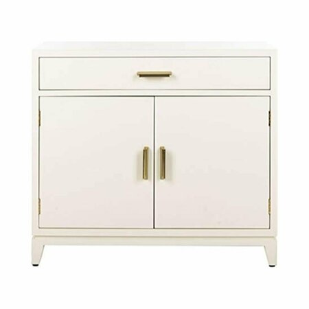 SAFAVIEH Nigel 2 Door 1 Drawer Chest; White & Brass - 29 x 32 x 16 in. CHS6600A